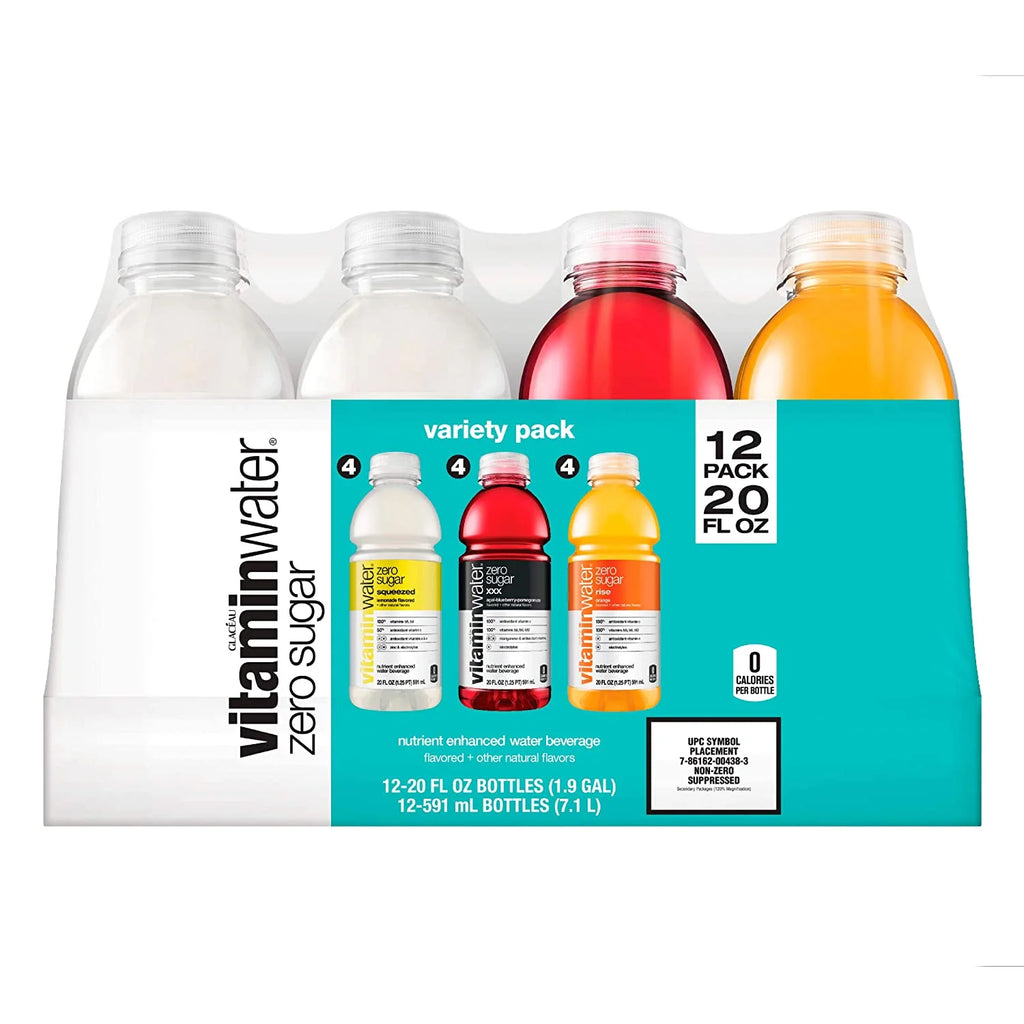 3 Flavor Variety Pack Nutrient Enhanced Flavored Water, 20 Fl Oz Bottles (Pack of 12) F556219