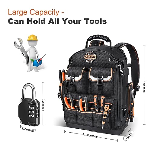 Water-resistant Heavy Duty Tool Backpack with Molded Base T9193