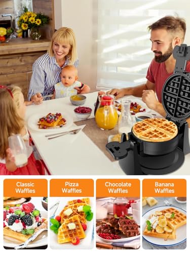 Black 1400W Double Belgian Waffle Iron Nonstick M102181