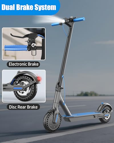 Peak 500W Motor 19MPH 21 Miles Range 8.5" Solid Tires Foldable Electric Scooter B9669