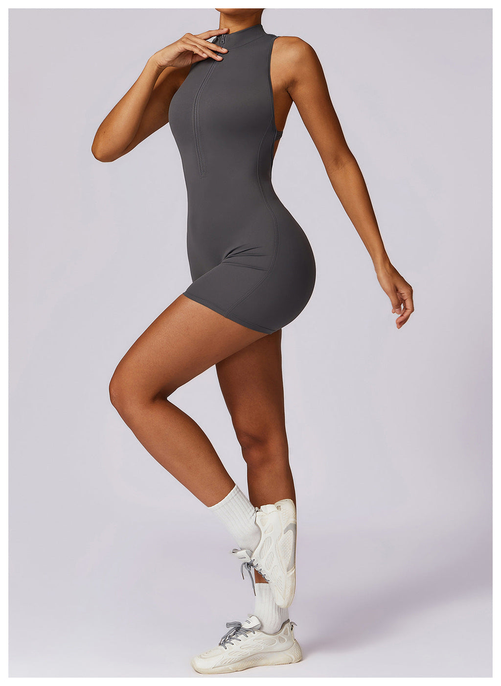 Fitness Yoga Jumpsuit with Zipper