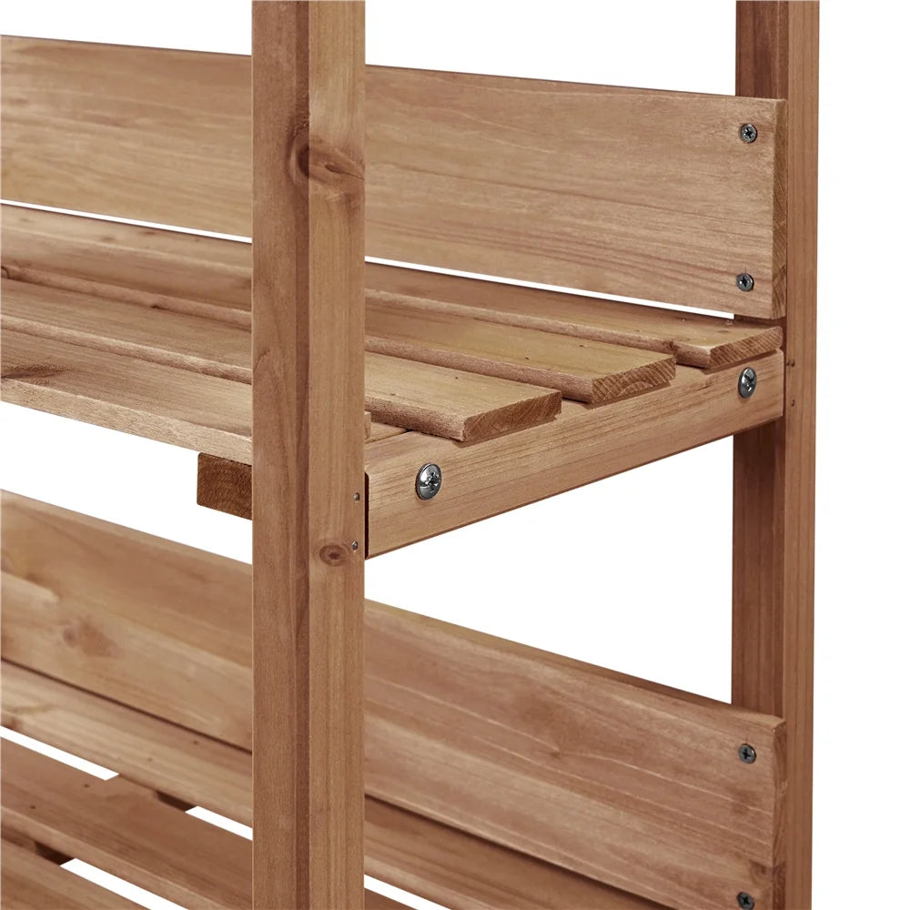 Brown Outdoor Potting Bench Table with Storage Shelf H120