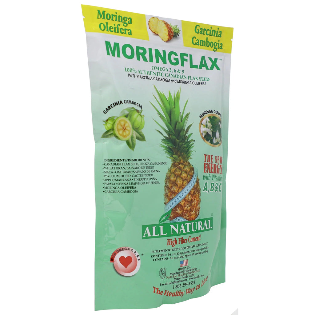 100% Canadian Flax Seed with Garcinia Cambogia & Moringa Oleifera Herbal Supplement, 16 oz J86410