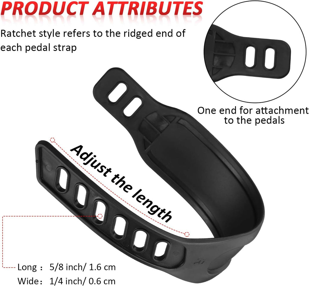 2 Pairs Universal Pedal Straps 1.7 x 12 Inch I568