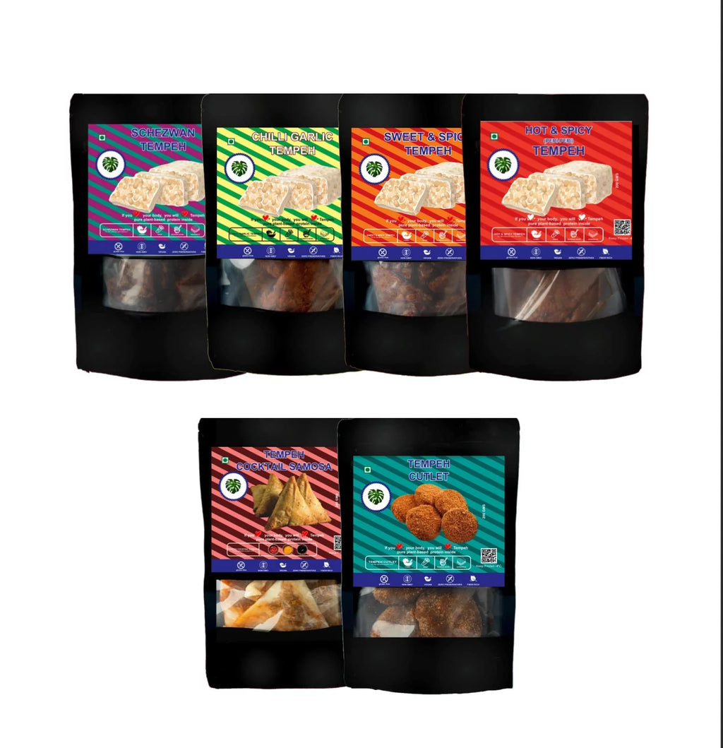 Tempeh Pack Of 6 Marinated Tempeh, 200Gms Each Pack D836