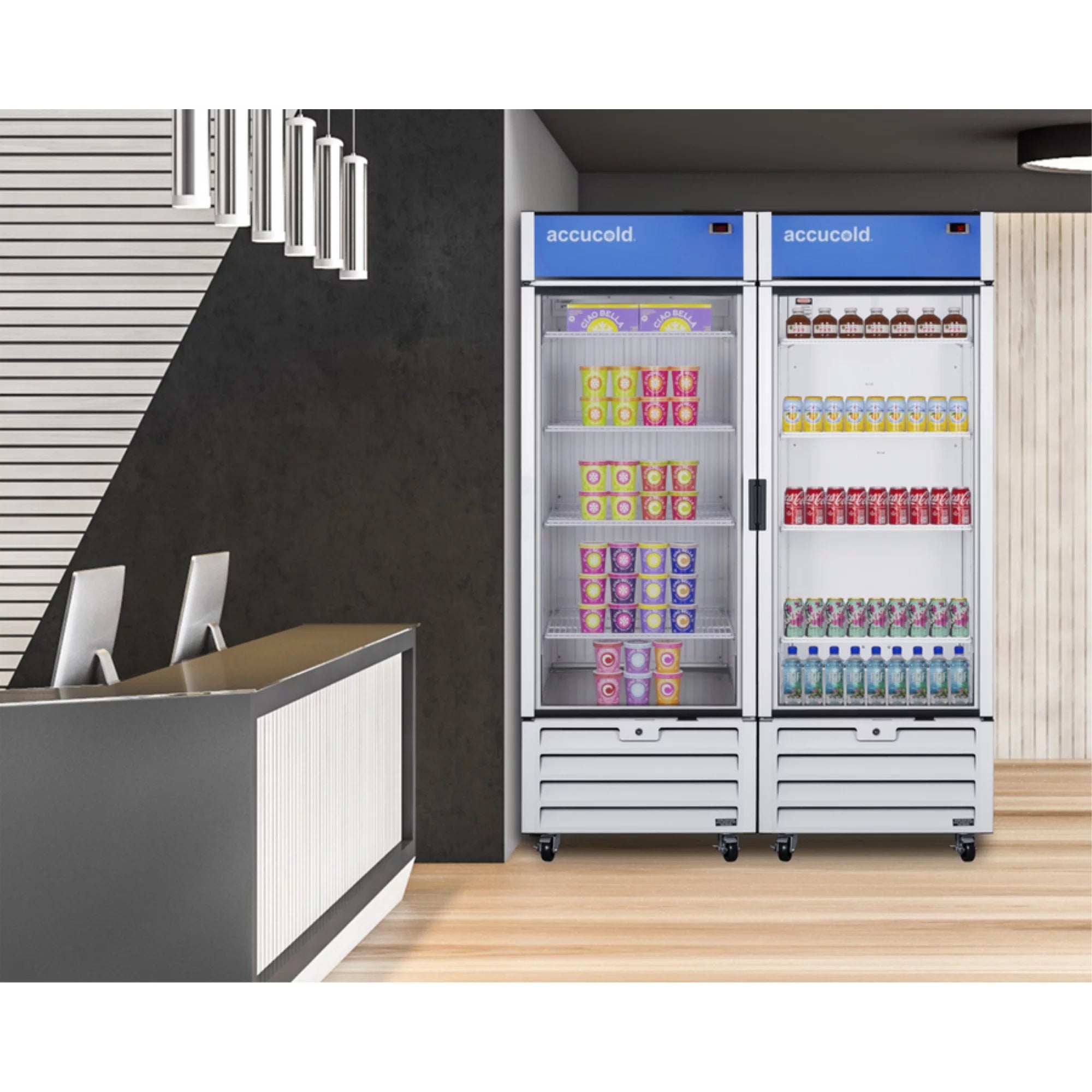 Full-sized glass door commercial beverage center P394