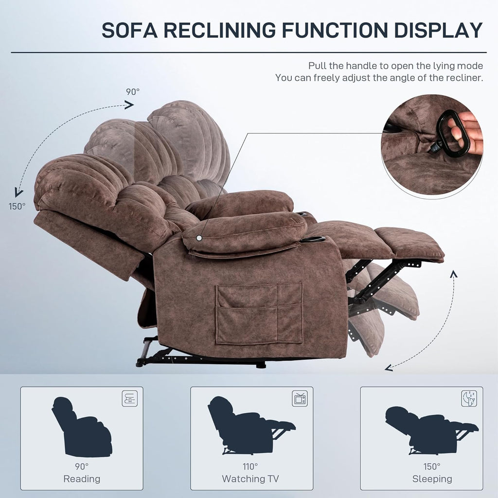 Brown Recliner Chair with Cup Holders L25695