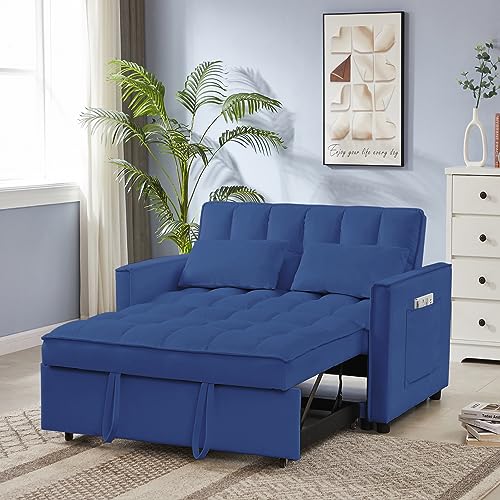 Off White 3 in 1 Sleeper Sofa Bed with Side Pockets X92672