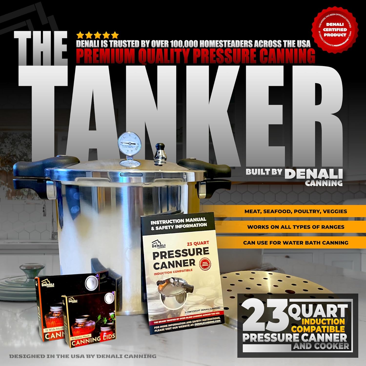 23 Quart Pressure Canner & Cooker Aluminum & Stainless Steel L89687