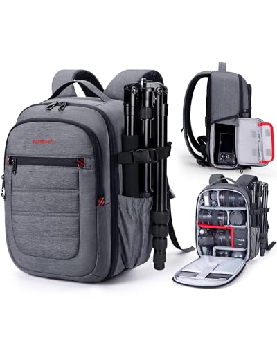 Black Expandable Camera Backpack with 15.6" Laptop Compartment P205