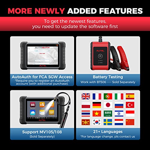 Autel MaxiCOM MK808S-TS Scanner, 2024 Complete TPMS Check/Activate/Relearn Tool, Same as MX808S-TS MK808Z-TS, 28+Service, BT Full System Scan,Bidirectional, FCA AutoAuth,Upgrade of MK808BT PRO MK808S N3766