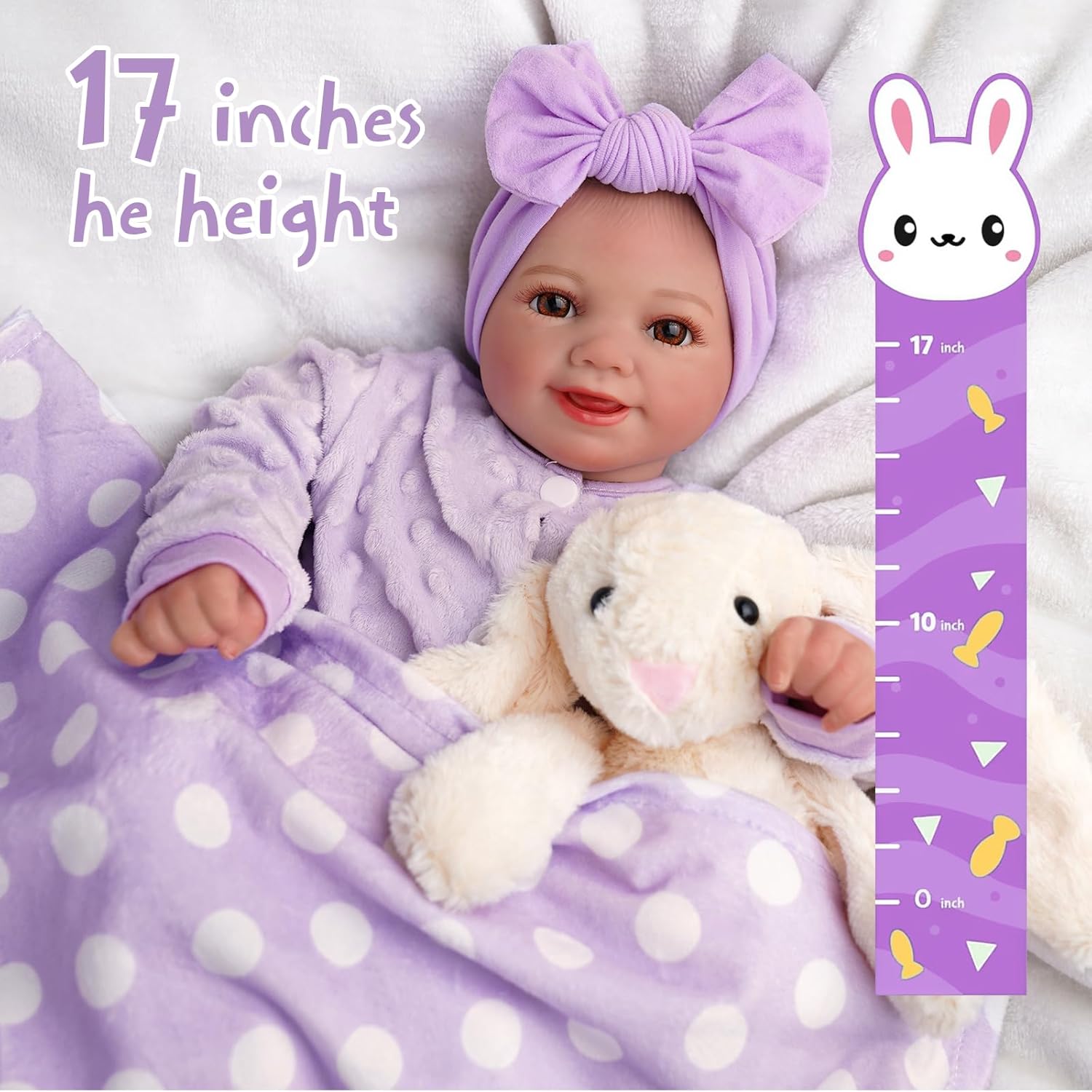 17 Inch Soft Body Reborn Baby Doll with Basket I28044