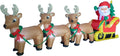 8 Foot Long Christmas Inflatable Santa Claus on Sleigh with 3 Reindeer and Christmas Tree LED Lights V47238