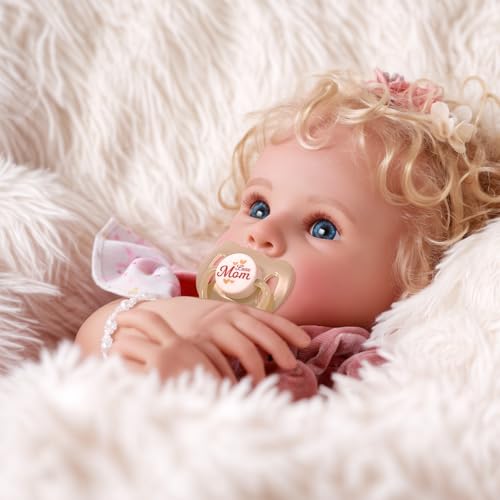 17 Inch Soft Body Realistic Blond Curly Hair Baby Doll E975039