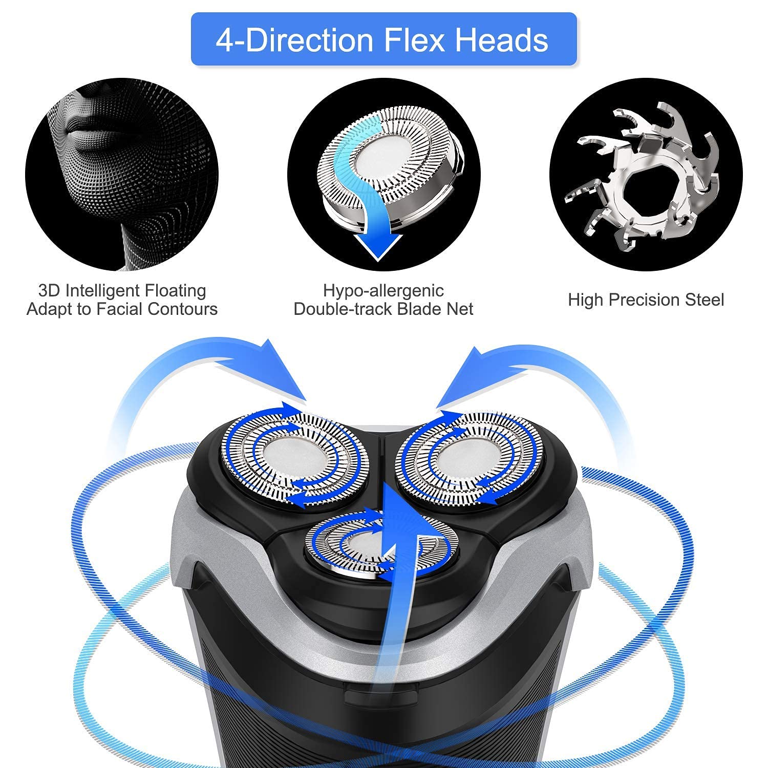 Black 3D Rotary Electric Shaver Pack of 2 S5697