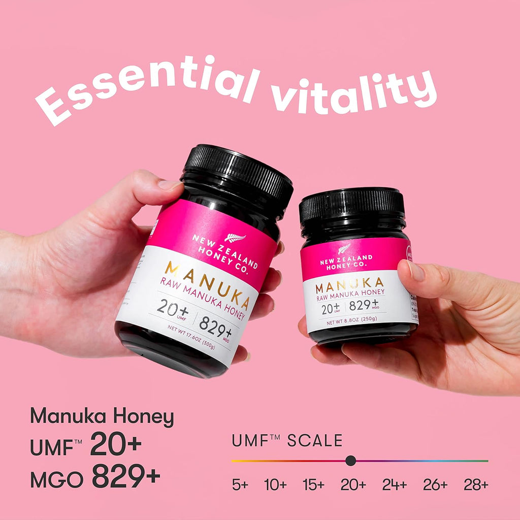 Raw Manuka Honey UMF 20+ MGO 829+ 17.6oz & UMF 15+ MGO 514+ 17.6oz H8509