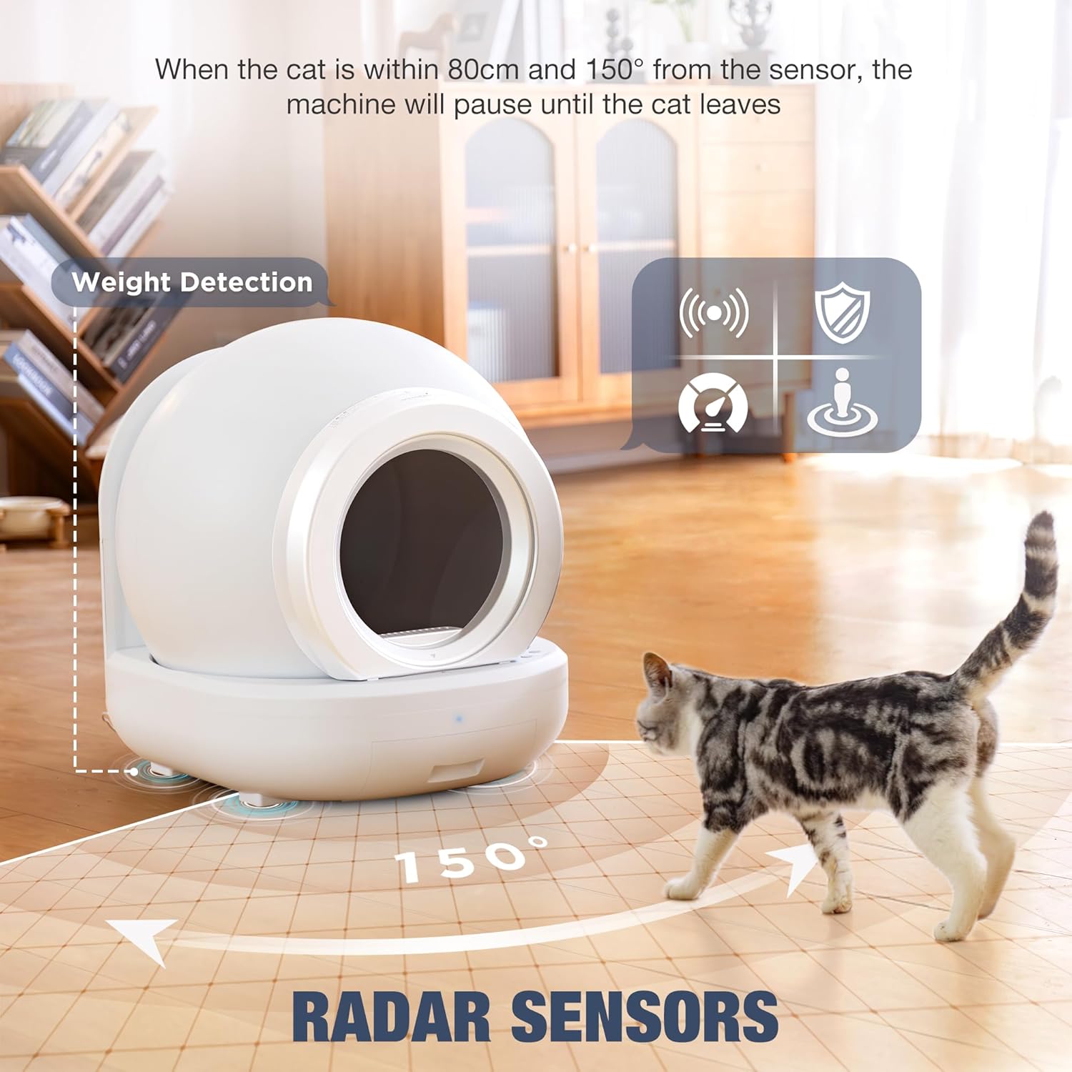 Automatic Self Cleaning Large Capacity Cat Litter Box (Pure White) J1993