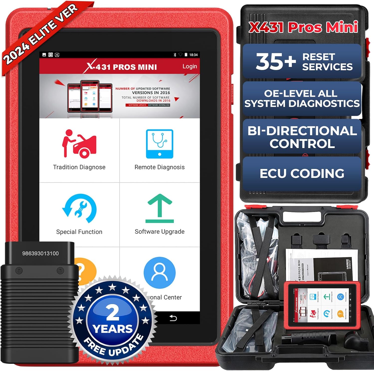 ECU Coding Diagnostic Scanner Bi-Directional Scanner with Bluetooth T804
