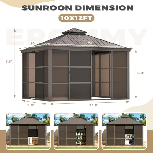 12' x 15' Aluminum Frame Polycarbonate Roof Sunroom N881390