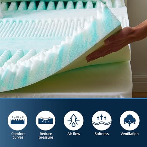 Queen 3 inch Gel Cooling Memory Foam Mattress Topper X633808