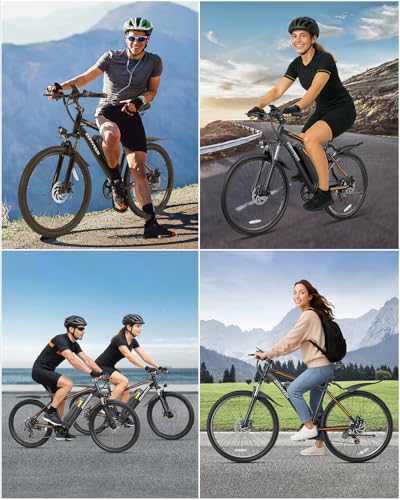 26'' Peak 500W Brushless Motor Ebike, 20MPH 40Miles 360Wh Removable Battery 7-Speed Electric Mountain Bike B71333
