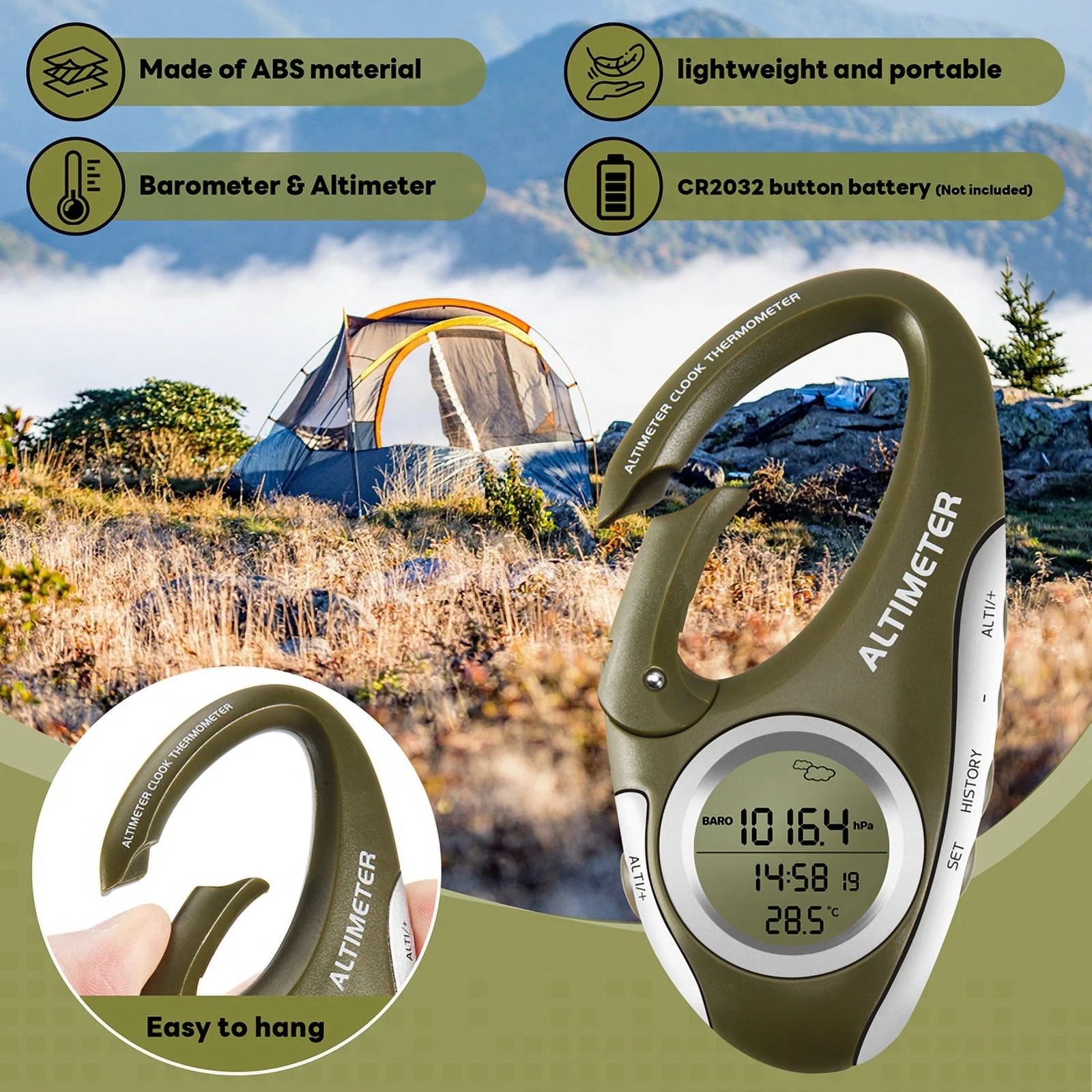 Outdoor Handheld Altimeter Thermometer B8162