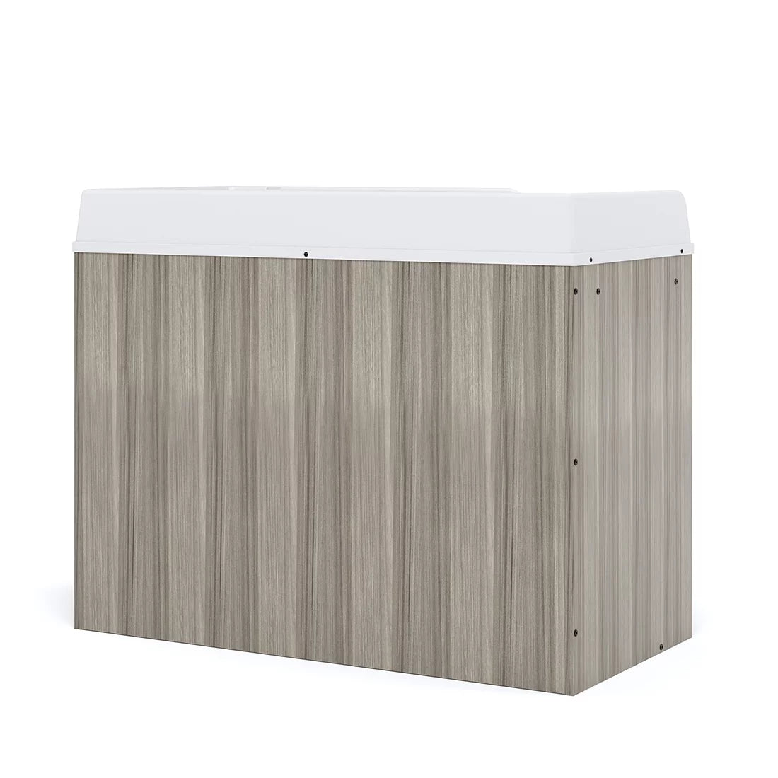 Toddler Walk Up Baby Changing Table with Stairs and Storage, Wood Laminate Finish, Elm Gray L412