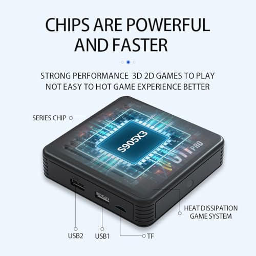 Retro Gaming Console with 2.4g Wireless Dual Controllers, HDMI Output M8757