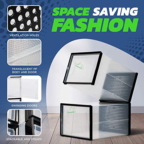 Black 6 Pack Shoe Storage Boxes A7597