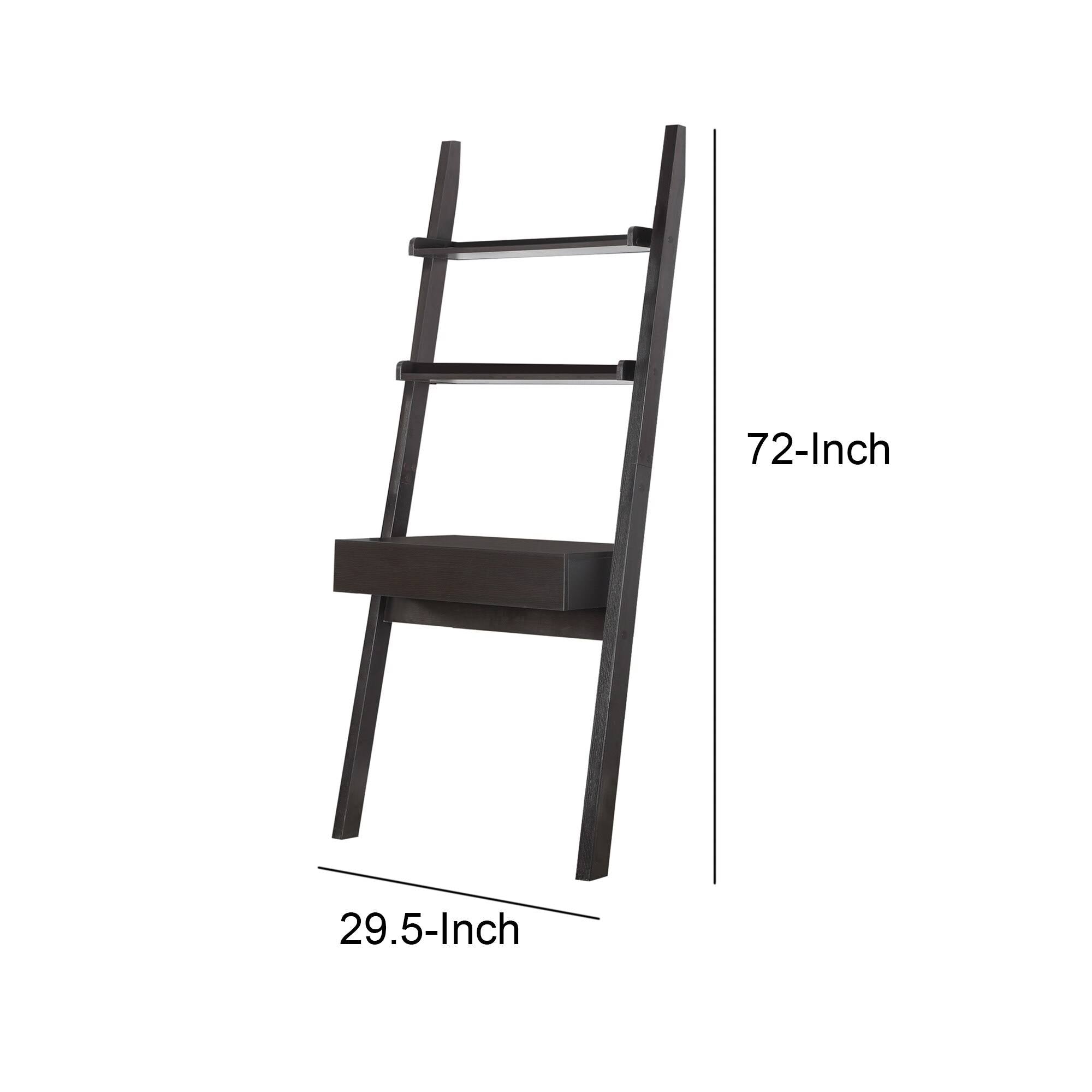 Cappuccino Ladder Desk with One Drawer O114