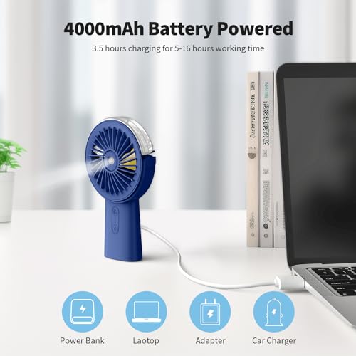 4000mAh Rechargeable Handheld Misting Fan D1034