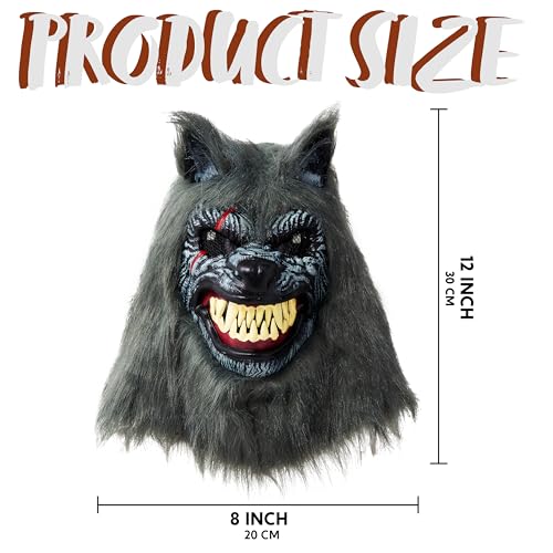 LED Halloween Wolf Werewolf Mask with Movable Jaw L43185