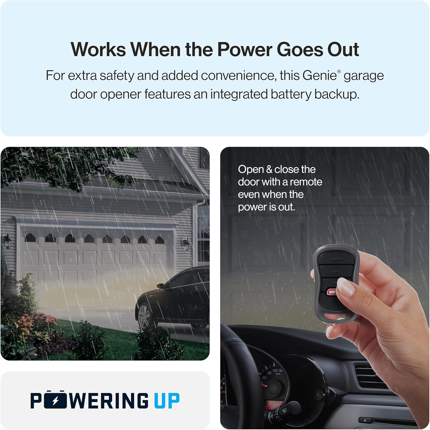 Smart Garage Door Opener with WiFi and Battery Backup, Black/White H64278