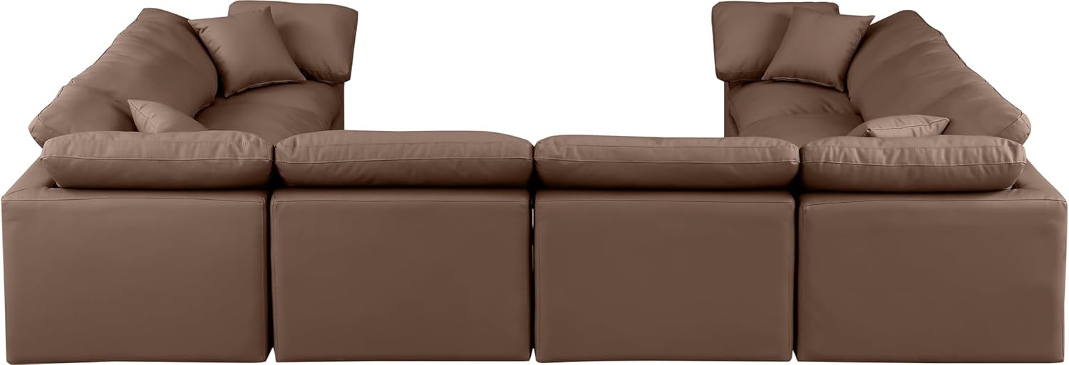 Brown Vegan Leather Sectional X557