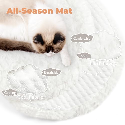 White Wood Cat Tree with Scratching Posts and Flower Platforms O520415