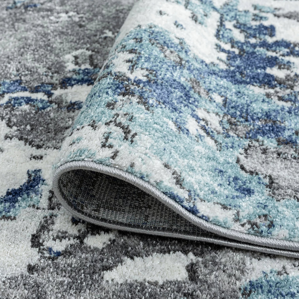 5x8 Area Rug Abstract Blue J122