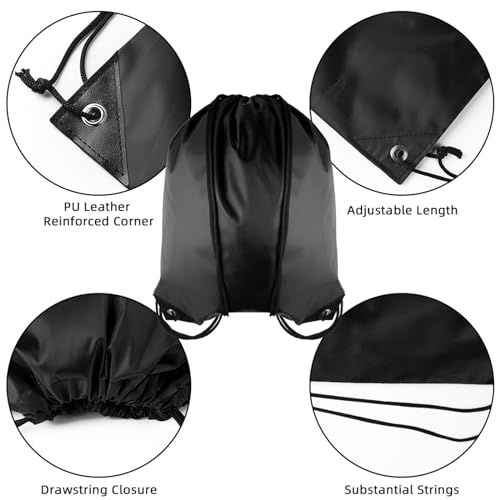 40 Pack Drawstring Backpacks Waterproof Nylon Cinch Bags Lightweight Reusable Sports Sack M21323