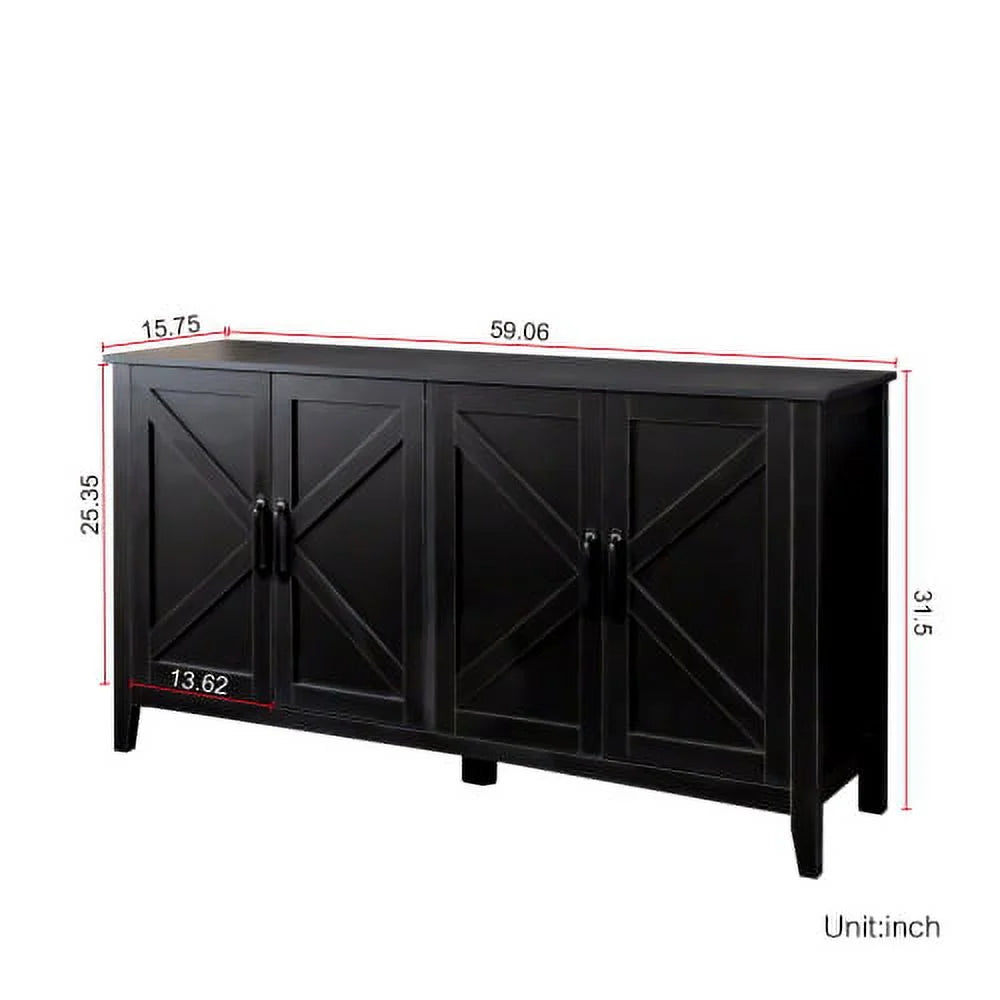4 Door Freestanding Sideboard Storage Cabinet O973348