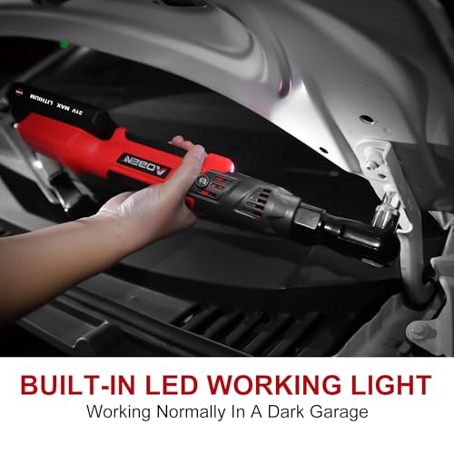 Cordless Electric Ratchet Wrench Set, 3/8" 12V Power Ratchet Tool Kit With 2 Packs 2000mAh Lithium-Ion Battery And Charger W172