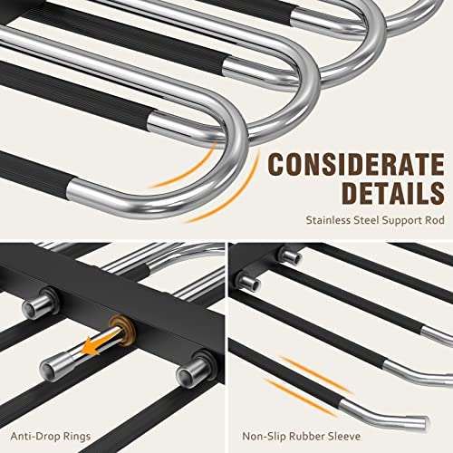4 Pack White Stainless Steel Pant Hangers R1065