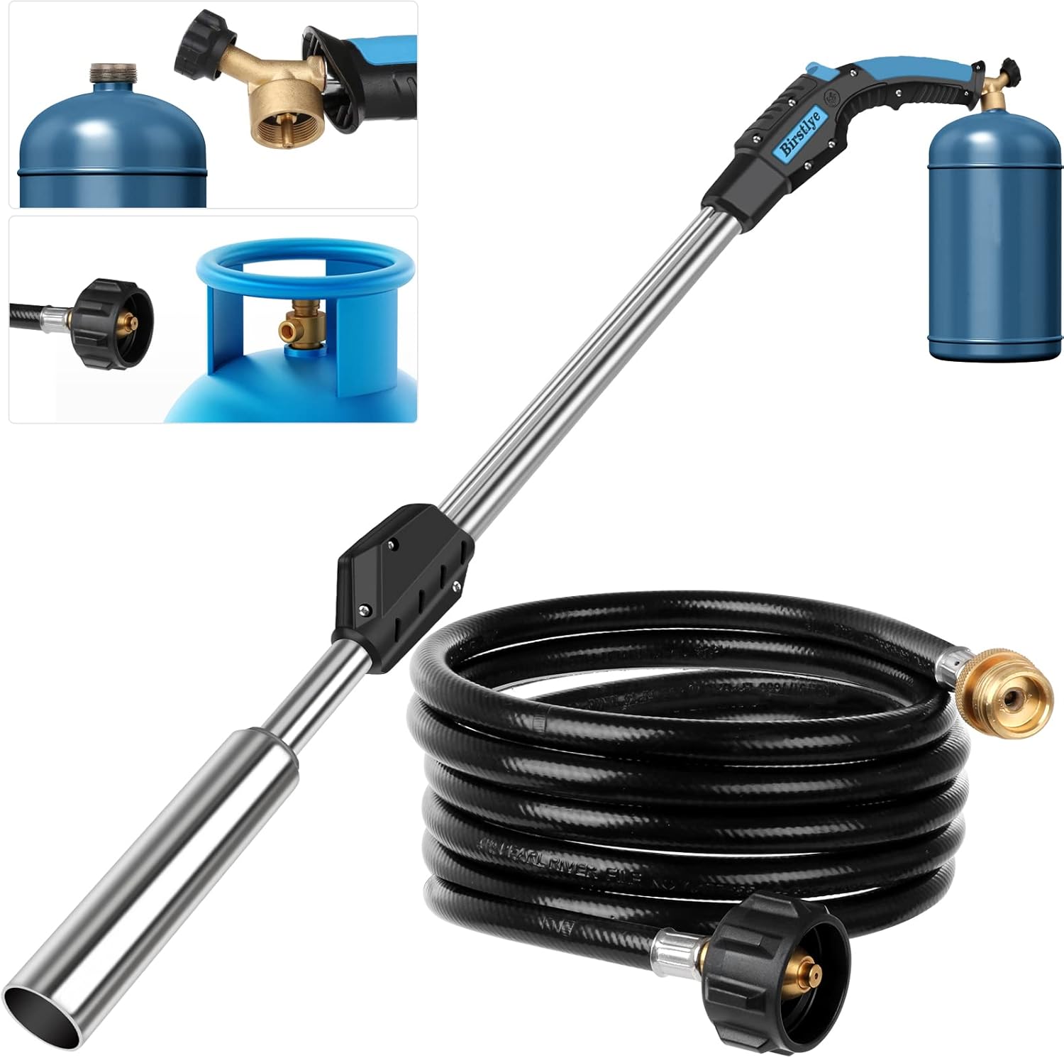 Propane Torch Weed Burner with Push Button Igniter and 9.8 FT Hose G84595
