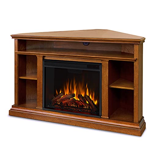 51" Corner Electric Fireplace TV Stand in Oak U62294