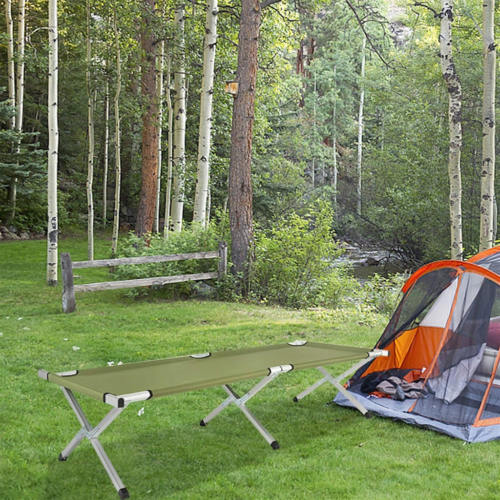 Army Green Portable Foldable Camping Cot with Carrying Bag L8289