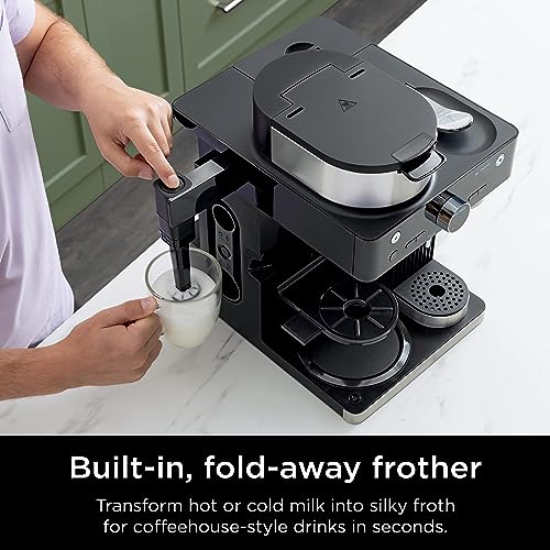 Black Espresso & Coffee Maker, 3 Brew Styles, Single-Serve, Nespresso Capsule Compatible, Built-in Frother B1783
