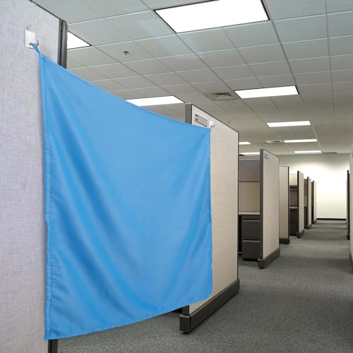 40 x 48 Inch Black Cubicle Curtain with Self Adhesive Hook Room Divider K78035