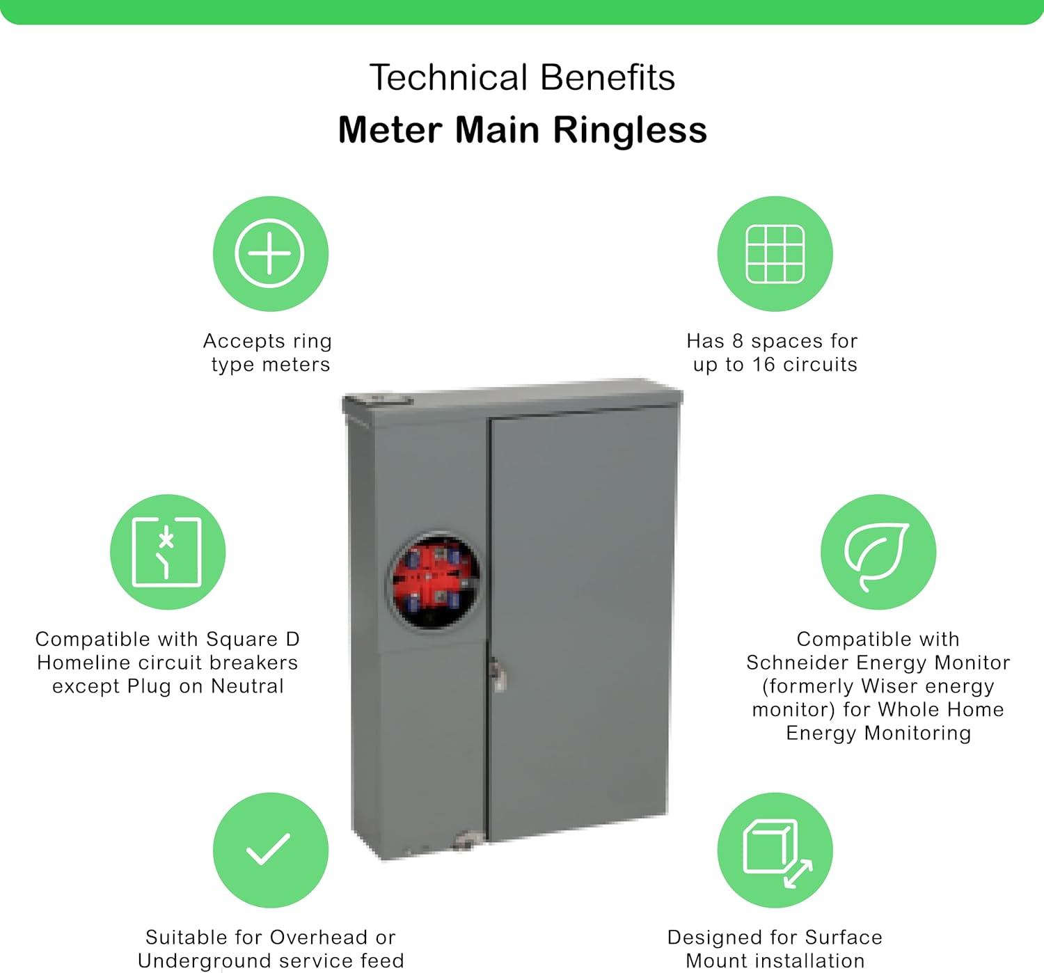 200 Amp 8-Space 16-Circuit Outdoor Meter Socket and Main Breaker Load Center S603