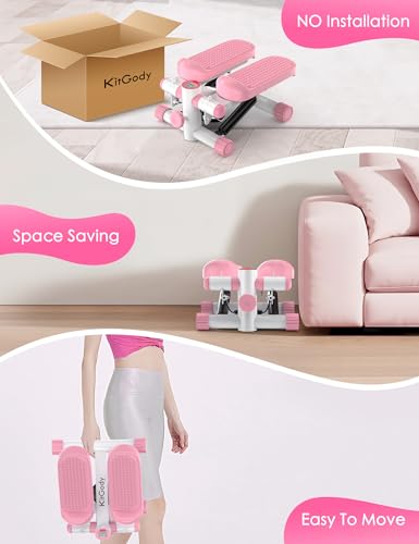 Mini Stepper with Resistance Bands, Adjustable Height Fitness Stepper Machine S401