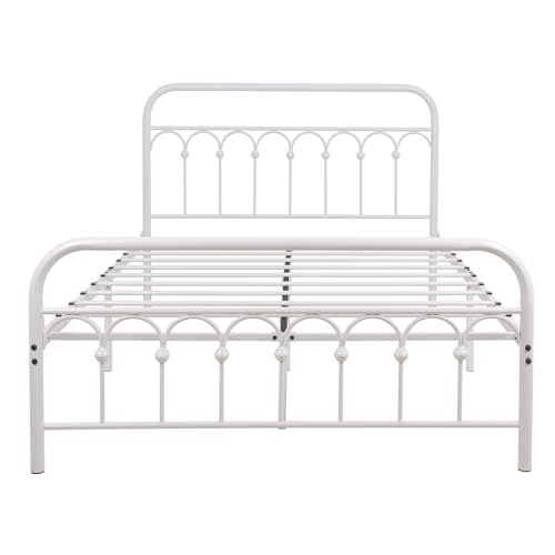 Queen Size Metal Bed Frame with Headboard and Footboard T51693
