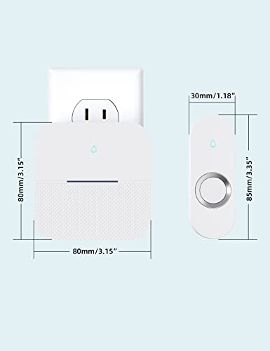 Wireless Doorbell with 2 Buttons & 2 Receivers F460249