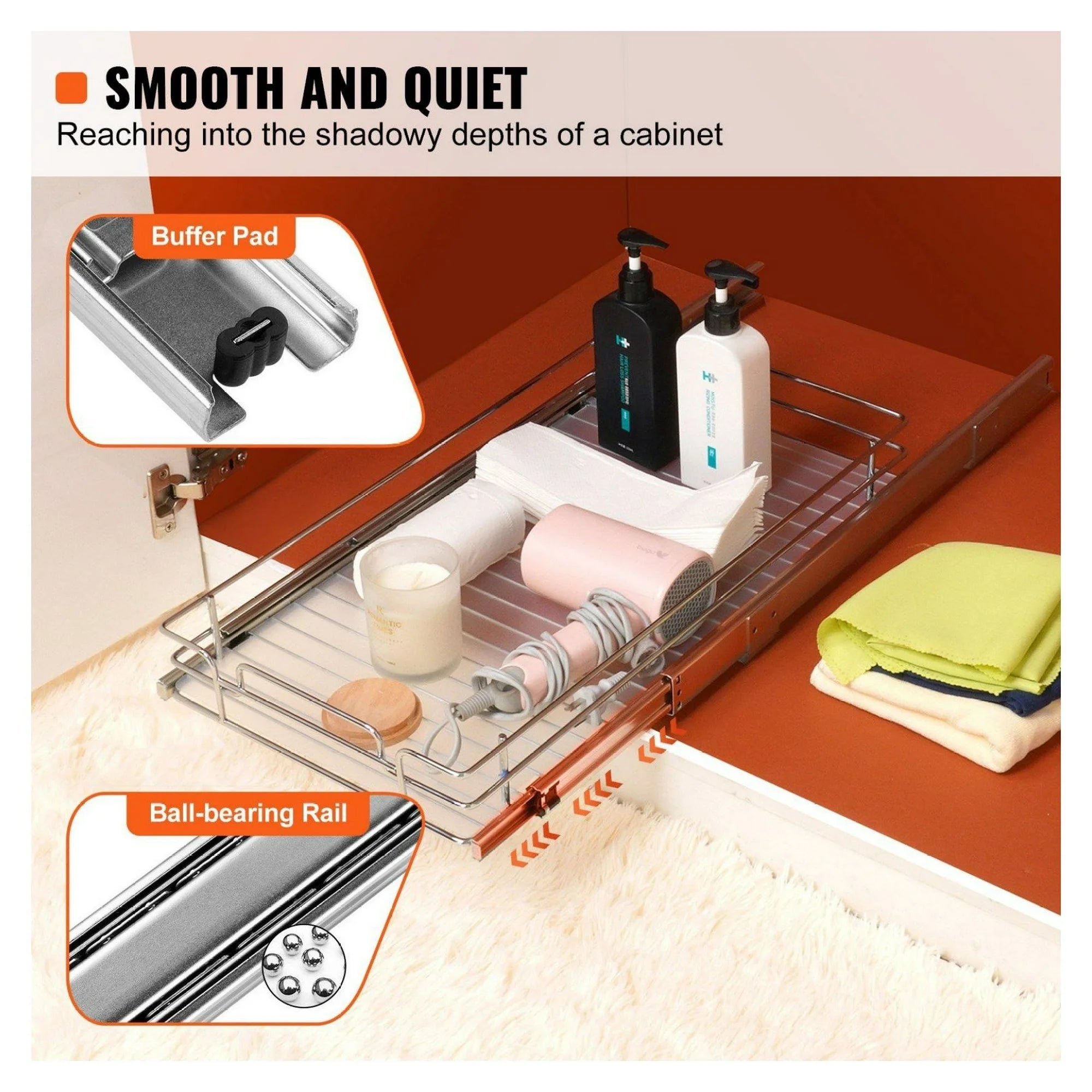 Chrome Steel Roll Out Drawers R78401